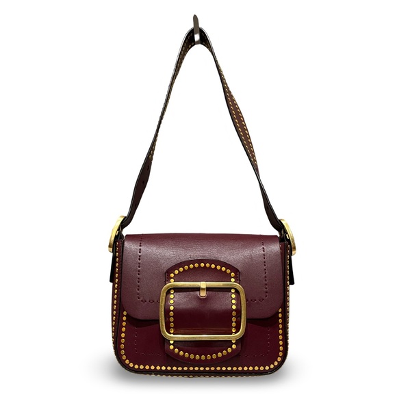 RARE! Tory Burch Port Leather Sawyer Studded Shoulder Bag - Picture 5 of 16